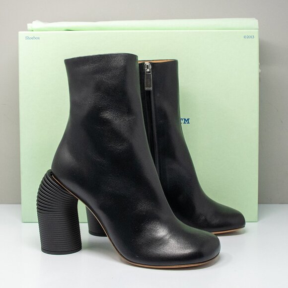 Off-White Tonal Spring 110mm Black Leather Boots, Size 41 EU (11 US) - Picture 1 of 7